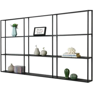 [en.casa] Wandregal Jelsa 160x18x110cm Schwarz