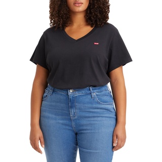Levi's Damen Plus Size V-Neck Tee T-Shirt, Caviar, 2XL