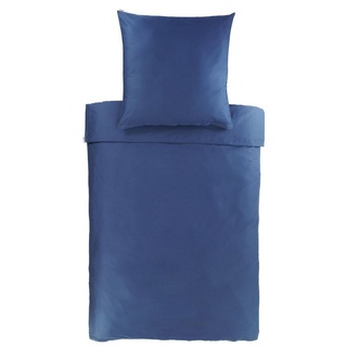Bettwäsche UNI, Bassetti, Satin, aus Baumwollsatin mit Reißverschluss blau 135 cm x 200 cm