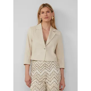s.Oliver Jackenblazer Indoor-Blazer Cropped Blazer aus Leinenmix beige XXXL (46)