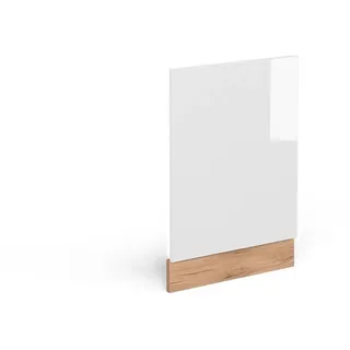 Vicco Frontblende, Weiß Hochglanz, Honigeiche, Holzwerkstoff, Rechteckig, 45x57.2x1.6 cm, Küchen, Küchenmöbel, Küchenschränke, Küchenunterschränke