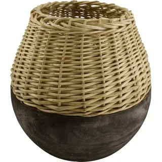 Dijk Vase aus Weide und Holz 29 x 28 cm natur/schwarz