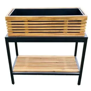 Dehner Premium Balkonhochbeet New York, Braun, Schwarz