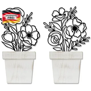 Metall Blumen Wanddeko minimalistische Lineart Wandkunst für Wohnzimmer Schlafzi