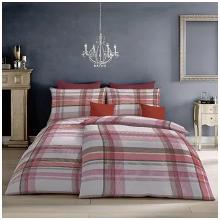FLEURESSE Milano kariert Rot 155 x 200 cm + 80 x 80 cm