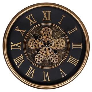 Hermann Jäckle Wanduhr Skelett 3116B 41 cm Industrial roségold schwarz sichtbare Zahnräder
