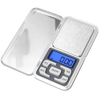 POPOLIC Küchenwaage Digitale Professionelle, 0.01 g-500 g, (Mini Digitalwaage Multifunktions mit Lcd Display, 1-tlg., Tara Funktion, Taschenwaage klein für Lebensmittel), Schmuck, Medizin, Labor, Kaffee