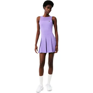 Damen Kleid Lacoste  Open Back Tennis Dress Purple S - Lila - S