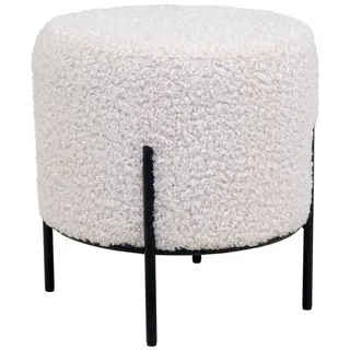 House Nordic Pouf Alford Polyester 36 x 37 x 36 cm Weiß