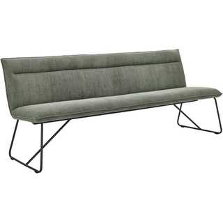 Johann Jakob Sitzbank Waldgrün, Textil, 3-Sitzer, 200x88x66 cm, erweiterbar, mit Rückenlehne, Esszimmer, Bänke, Sitzbänke