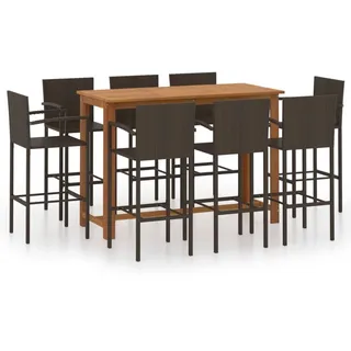 vidaXL 9-tlg Gartenbar-Set Braun