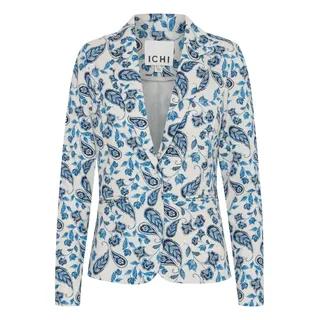 ICHI IHKATE Damen Blazer Jackenblazer Anzugsakko Reverskragen Regular fit, Größe:S, Farbe:Baleine Blue AOP (202922) - S