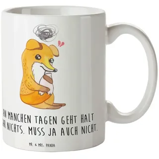 Mr. & Mrs. Panda Tasse Fuchs Depressionen - Weiß - Geschenk, Kaffeetasse, Tasse, Porzellanta, Keramik, Herzberührende Designs weiß