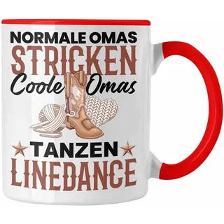 Trendation - Oma Linedance Tasse Geschenk Coole Oma Line Dance Tänzerin Geschenkidee (Rot)