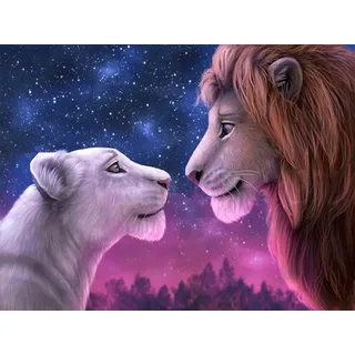HUASHUZI 5D Diamond Painting König der Löwen Diamant Painting Anime Set Full Bilder Diamant Malerei Poster Erwachsene Kreuzstich Kits