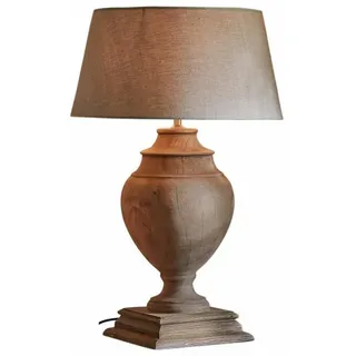 Mirabeau Tischleuchte Tischlampe Sauverny braun/leinen, stilvolles Interieur, Rustikaler Landhaus-Stil braun