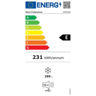 METRO Professional Gefriertruhe GHF2300, Stahl / Aluminium, 112.5 x 61 x 83.5 cm, 300 L, 95 W, 1 Korb, LED-Beleuchtung, 4 Rollen, mit Schloss, weiß