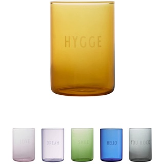 Design Letters Lieblingsgläser| Design Wassergläser bunt 350 ml | Farbige gläser in 4 Farben | Spülmaschinengeeignete bunte gläser | Perfekt als Wasser-Gläser, Saft-Gläser oder Cocktailgläser