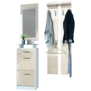 Vladon Garderoben-Set Loret V2 140 x 200 x 23 cm Weiß
