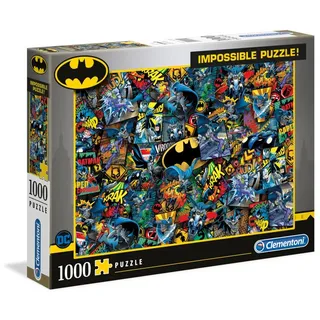 CLEMENTONI Puzzle, 1000 Teile 39575 Batman – Impossible Puzzle! DC