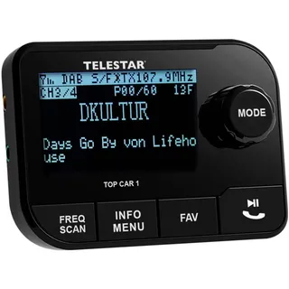 Telestar TOP CAR 1 für Autoradio, mit FM-Transmitter, und Bluetooth, für UKW, DAB+