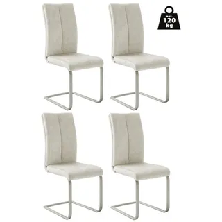 MCA Furniture Freischwingerstuhl Polyester weiß 4er Set