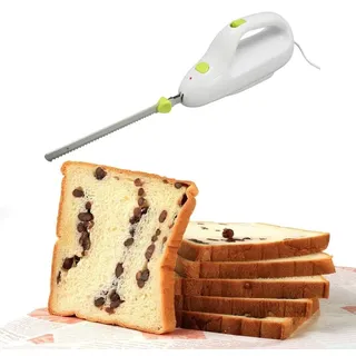 Qcwwy Elektrisches Gezahntes Tranchiermesser, Tragbarer Elektrischer Brotschneider, Gefrorenes Fleisch, Schneidemesser für Fleisch, Brot, Gemüse, Obst, Truthahn, Geflügel, Bastelschaum