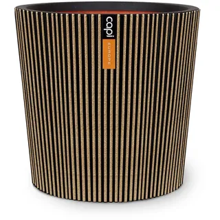 Capi Europe - Gefäßs konisch Groove NL - 36x34 - Gold - Blumentopf für den Innen- und Außeneinsatz - Übertopf - Pflanztopf - Pflanzgefäß - Kunststoff - KGVGB612