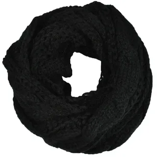 MAKFORT Damen Loop Schal Strickschal Loopschal Herbst Winter Dicker Schlauchschal Schwarz - Einheitsgröße