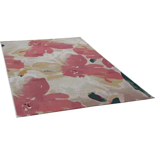 Teppich TOM TAILOR HOME "Garden Blossom" Teppiche Gr. B/L: 160 cm x 230 cm, 3 mm, 1 St., rosa (rosé) Esszimmerteppiche Flachgewebe, modernes Blumen Design, In- und Outdoor geeignet