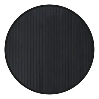 vidaXL Teppich Rund Schwarz 100 cm Bambus
