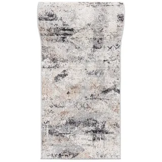 Mazovia Läufer Läufer FlurLäufer Modern für Vorzimmer Schlafzimmer - Abstrakt Muster, 100 x 300 cm, Kurzflor, Meterware beige|grau 100 x 300 cm