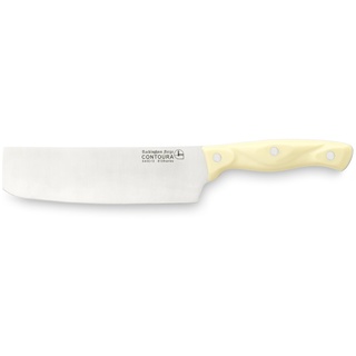 Rockingham Forge RF ESSENTIALS 8139 Serie Nakiri Messer aus Edelstahl – 6,5“ Klinge mit elfenbeinfarben Griff, Japanisches Messer