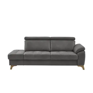 meinSofa Recamiere Mikrofaser 1-Sitzer Grau
