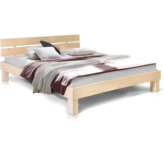 moebel-eins Pumba Massivholzbett Fichte, 140 x 220 cm, Natur, Standardhöhe