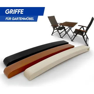2x Ersatzarmlehnen Braun HOLZ massiv Armlehne Hochlehner Stuhl Klappstuhl Gartenstuhl Massiv Neu - Braun