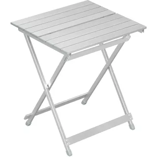 WOLTU Campingtisch klappbar, Gartentisch aus Aluminium, Balkontisch Klapptisch Beistelltisch für Garten Terrasse Balkon, 50.5 x 59.5 x 47 cm (B x H x T), Silber
