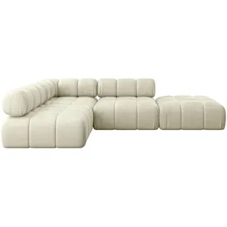 altdecor Eckcouch Samt 5-Sitzer Beige