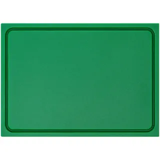 Muvell Schneidebrett Kunststoff HDPE500 | Grün 60x40x2 cm | Schneidbrett | Gastro Profi HACCP Obst & Gemüse Küchenbrett | 1 Seite mit Saftrinne |