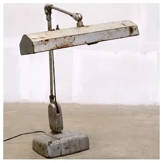 Trademark Living Schreibtischlampe Industrial Tischlampe Eisen – Authentische Vintage Schreibtischlampe silberfarben