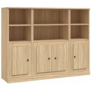 Helloshop26 - Buffet Sideboard Kommode Kleiderschrank Aufbewahrungsmöbel Organizer für Küche Wohnzimmer Lounge 3-teilig Sonoma 02_0037109
