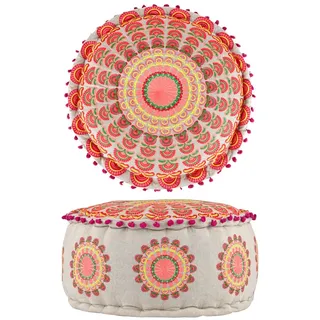 Marrakesch Orient & Mediterran Interior Pouf Garet Baumwolle 50 x 25 cm Orange