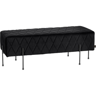 Leonique Sitzbank Cavalino, mit Velvetbezug und schwarzen Metallbeinen, auch als Garderobenbank oder Bettbank geeignet B/H/T: 110 cm x 39 40 cm, Velvet schwarz Polsterbänke Sitzbänke Stühle