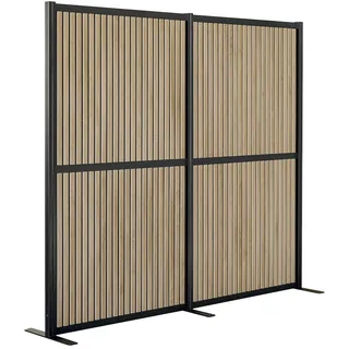HJH Office Trennwand FLEXMIUT MODUL / Stellwand 167x192 Pet braun / schwarz