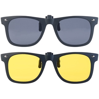 2er-Set Nachtsicht- und Sonnenbrillen-Clips, polarisiert, UV400