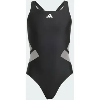 adidas Logo C-Back Badeanzug Schwarz/Weiß 170