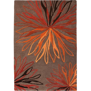 Teppich HEINE HOME Teppiche Gr. ca. 190/290 cm, 20 mm, 1 St., bunt (taupe, rot) Shaggyteppich Hochflorteppich Moderner Teppich Naturteppich Schurwollteppich Wohnzimmerteppiche Teppiche