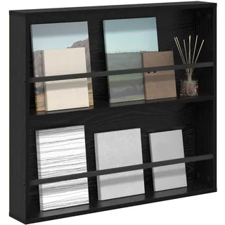 vidaXL Magazinregal Schwarz Eichen-Optik 80 x 12 x 70 cm