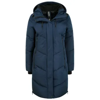 Oxmo OXJuna Damen Wintermantel Parka mit Kapuze Gummizug Reißverschlusstaschen Seiten-Reißverschlüsse Regular fit, - L