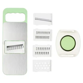5-in-1 Gemüsehobel, Edelstahl, Mandoline, 0,1-8 mm, verstellbar - Grün